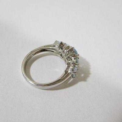 Vintage Estate Aquamarine Estate Size 7 Ring Sterling Silver