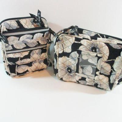 Vera Bradley Black Flower Vintage Travel Set 6Pc