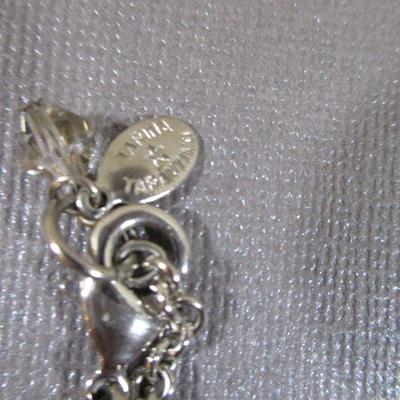 Tarina Tarantino  Bubble Lucite Swarovski Crystal Puffy Heart Necklace 15"