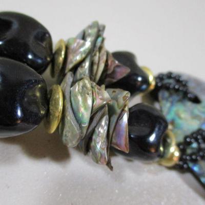 Vintage Mother of Pearl Costume Sea Shell Pendant Fashion Statement