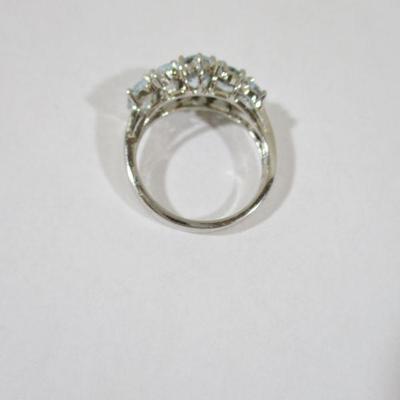 Vintage Estate Aquamarine Estate Size 7 Ring Sterling Silver