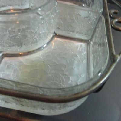 Large Crystal Princess House Sectional serving Tray 12+x 14"