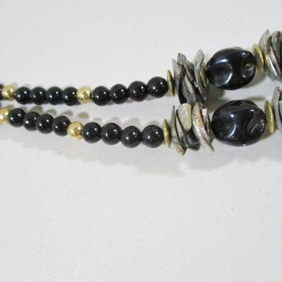 Vintage Mother of Pearl Costume Sea Shell Pendant Fashion Statement