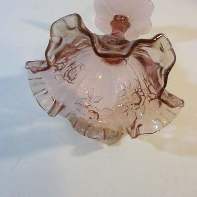 Vintage Fenton Ruffle Bowl 14" x7"  Signed Pink