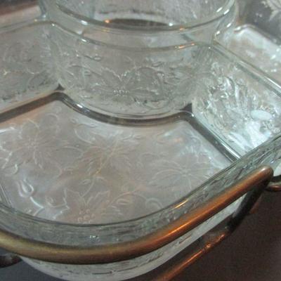Large Crystal Princess House Sectional serving Tray 12+x 14"