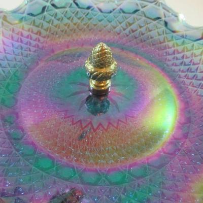 VINTAGE FENTON OPALESCENT BLUE TABLE CANDY DISH 9"