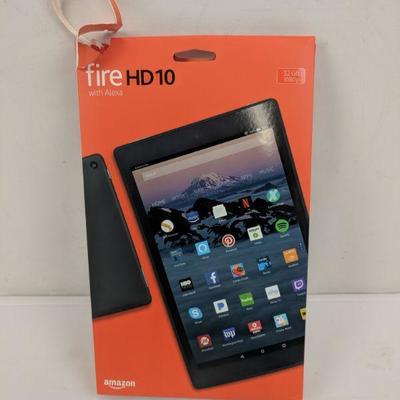 Fire HD10 with Alexa, 32GB, 1080p - New, Open Box (Was Sealed Before We Opened)