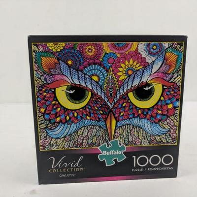 1000 Pc Puzzle, Vivid Collection, Owl Eyes, Buffalo - New