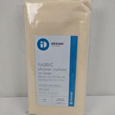 Fabric Shower Curtain or Liner, Long, Weighted Bottom Hem - New