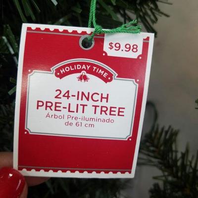 3x 2ft Pre-Lit Noble Fir Green Artificial Christmas Tree 35 Lights - Green- New