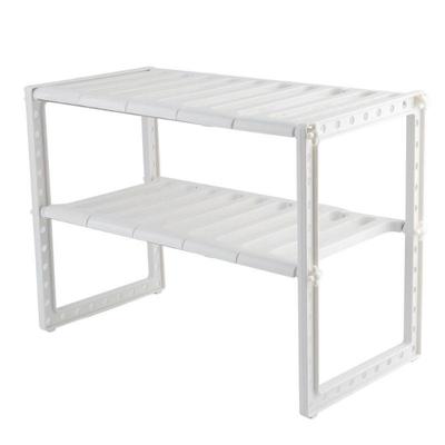2-Tier Adjustable Cabinet Storage Shelf Organizer Rack. Open Box, Complete - New