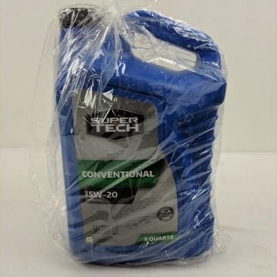 5W-20 Conventional Motor Oil, Super Tech, 5 Qts - New