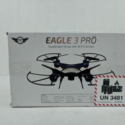 Eagle 3 Pro Quadcopter Drone with Wi-Fi Camera, Open Box/Tested/Works - New