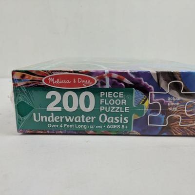 Melissa & Doug 200 PC Floor Puzzle, Underwater Oasis, Over 4 ft Long - New
