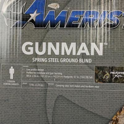Realtree Xtra, Gunman Spring Steel Ground Blind, 1 Person Hunting Capacity - New