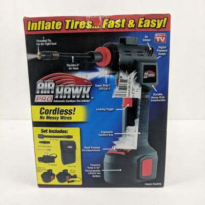 Air Hawk Pro Automatic Cordless Tire Inflator, Cordless - New
