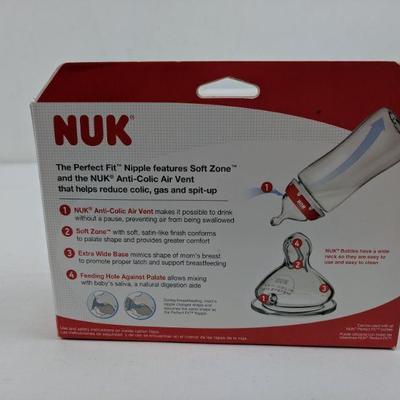 NUK Perfect Fit, 3-5oz Bottles, 0+ Months, Silicone, BPA Free - New