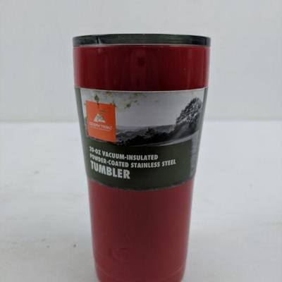 Red 20-Oz Vacuum-Insulated Powder Coated Stainless Steel Tumbler - New