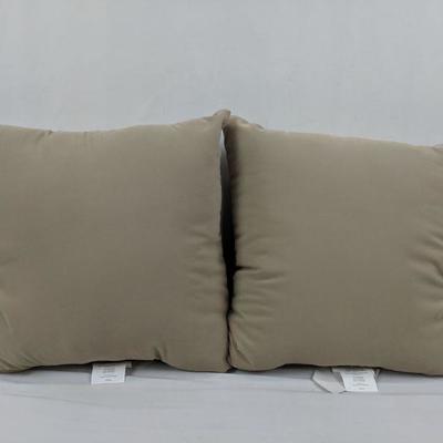 2-17x17 in Brown Stone Microfiber Twill Pillows - New