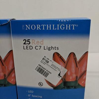 4 Boxes LED C7 Lights, 2 Bx Red, 2 Bx Blue, Northlight - New