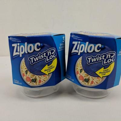 Ziploc Twist n Loc Small Round, Qty 6 - New