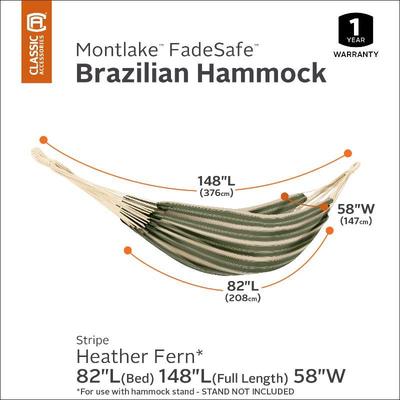 Feather Fern Stripe Brazilian Hammock - New