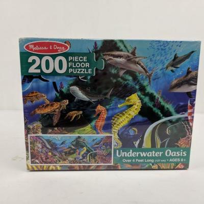 Melissa & Doug 200 PC Floor Puzzle, Underwater Oasis, Over 4 ft Long - New