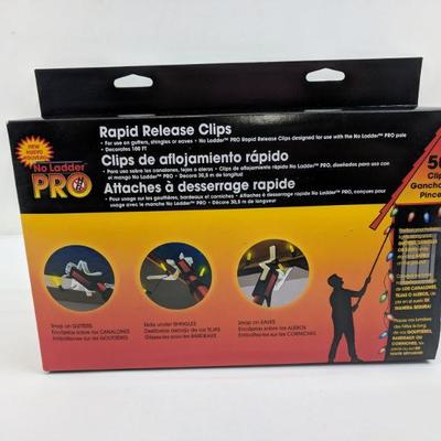 2 Boxes Rapid Release Christmas Light Clips, No Ladder Pro, Qty 100 - New