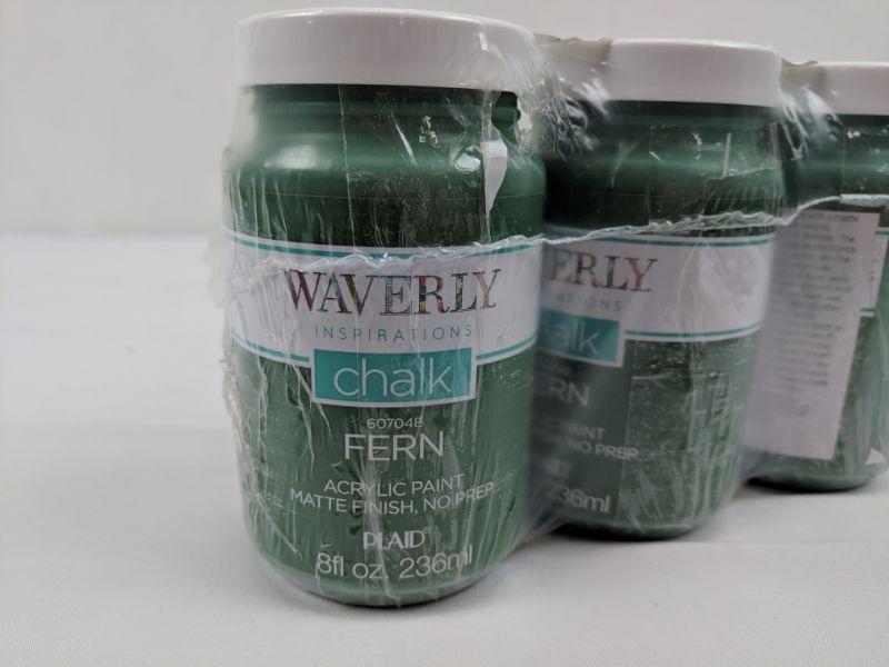 3-8fl oz. Waverly Chalk Paint (Fern), Acrylic Paint Matte Finish