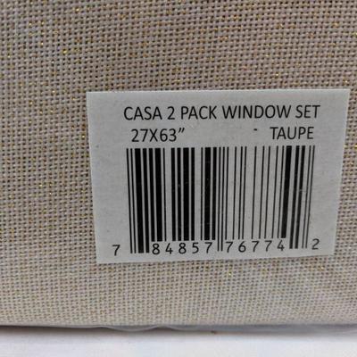 Casa 2 Pack Window Set, Taupe w/Gold Flecks, 27x63