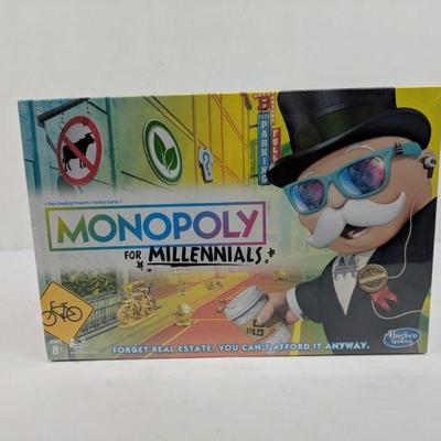 Monopoly for Millennials, Ages 8+, 2-4 Players - New