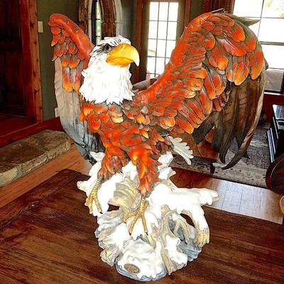 Lot 33: De Capoli Collection Italy Signed Bald Eagle 26in 