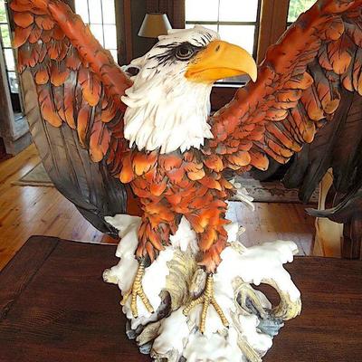 Lot 33: De Capoli Collection Italy Signed Bald Eagle 26in 