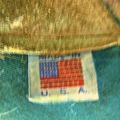 Lot 13: Green Canvas and Felted Wool Saddle Pad U.S.A. Label