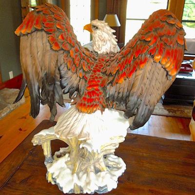 Lot 33: De Capoli Collection Italy Signed Bald Eagle 26in 