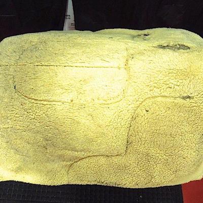 Lot 17: B.J.K. Navaho Green Saddle Pad with Leather Protectors