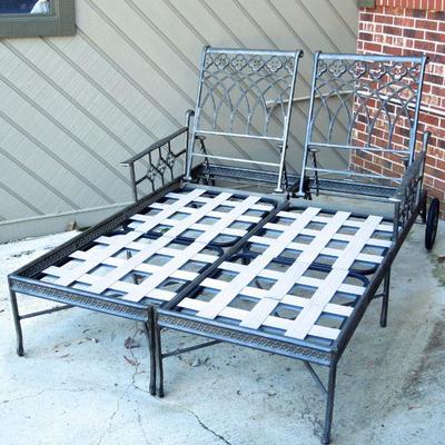 Lot 1: Windham Castings Elysee Heavy Aluminum Double Chaise Lounge With Cover
