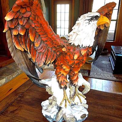 Lot 33: De Capoli Collection Italy Signed Bald Eagle 26in 