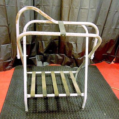 Lot 24: Horse Saddle Rack Stand Folding Storage Metal Saddle Tack Stable