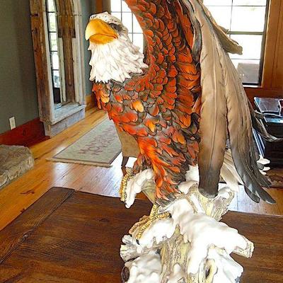 Lot 33: De Capoli Collection Italy Signed Bald Eagle 26in 
