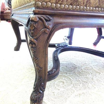 Lot 8: Two Carved Thomasville Upholstered Arm Chairs