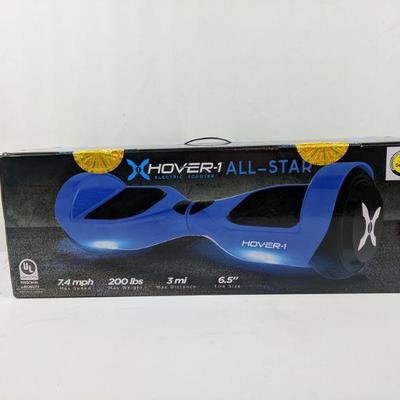 Hoverboard, Hover-1 All-Star Electric Scooter, Blue, 200 Max LBs, 7.4 MPH - New