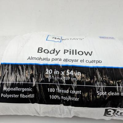 Body Pillow & Blue Body Pillow Cover, Pkg Slightly Open - New