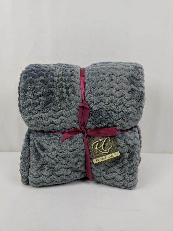 Grey Soft Blanket, 58"x68" New