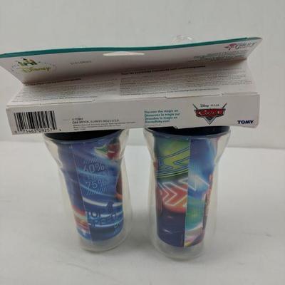 Disney Cars Insulated Sippy Cups (Pkg Open) & Britax Adult Cup Holder - New