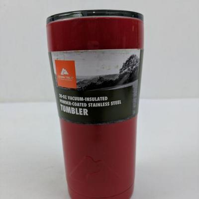 Red 20-Oz Vacuum Insulated Powder Coated Stainless Steel Tumbler - New