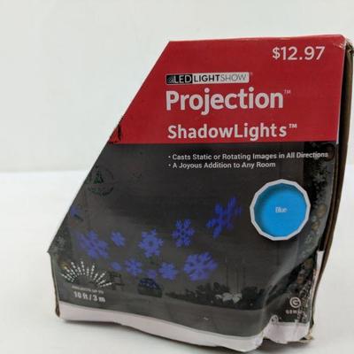 Blue Projection Shadow Lights, Snowflakes, Projects up to 10 FT - New