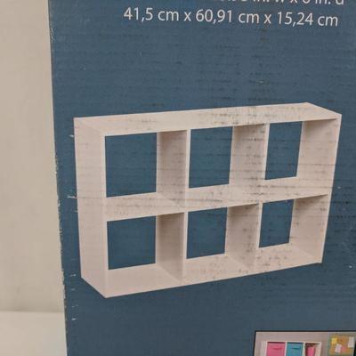 White Mini 6 Cube Organizer, Closetmaid, Wall Mount or Stack - New