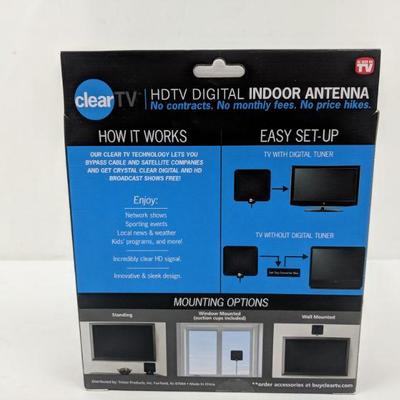 Clear TV HDTV Digital Indoor Antenna - New
