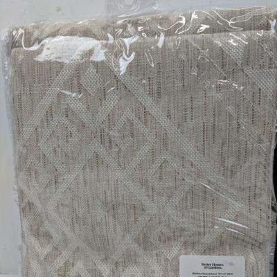2 Panels, Woven Diamonds/Natural, 52in W x 84in H - New